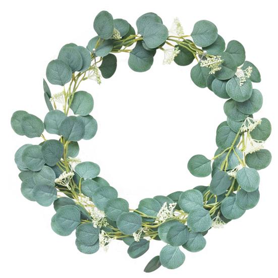 Искусственный эвкалиптовый венок озеленения растений лозы для домашнего свадебного декора сада
