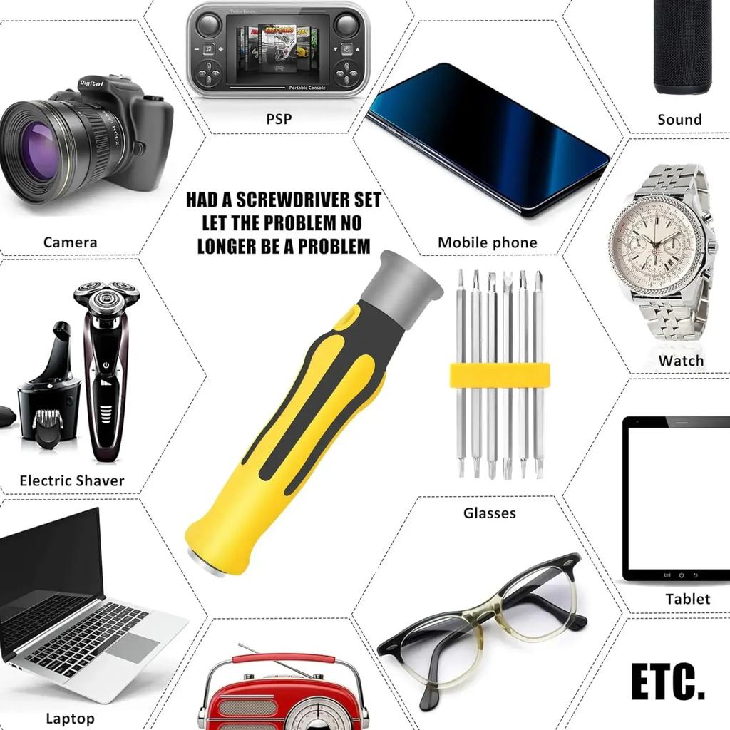 Набор отверток 12 в 1 Магнитные биты Крестовая Плоская форма Головка отвертки Многофункциональный Прецизионный Ручной Инструмент для Обслуживания Дом