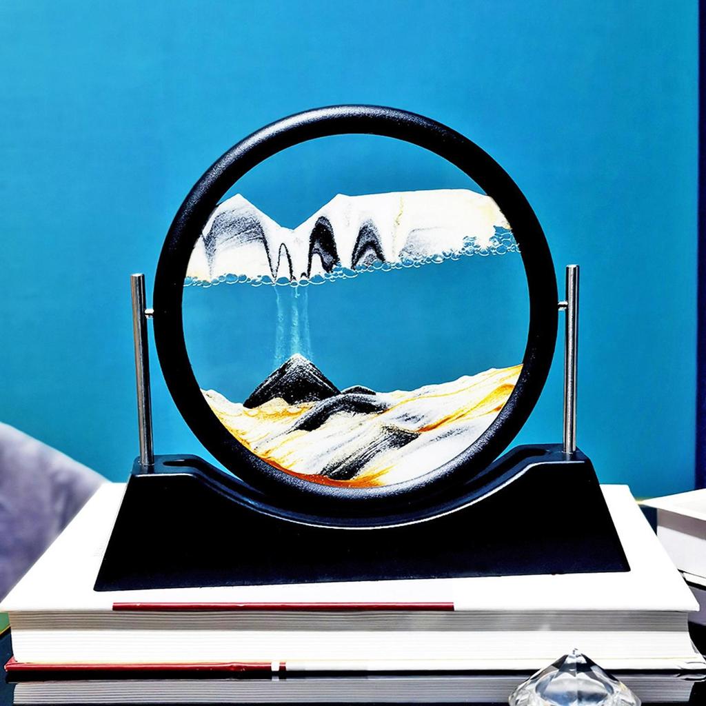 Picture Scenery Painting Landscape Round Art Toys Glass for Desktop Gift Study Room Adult Display