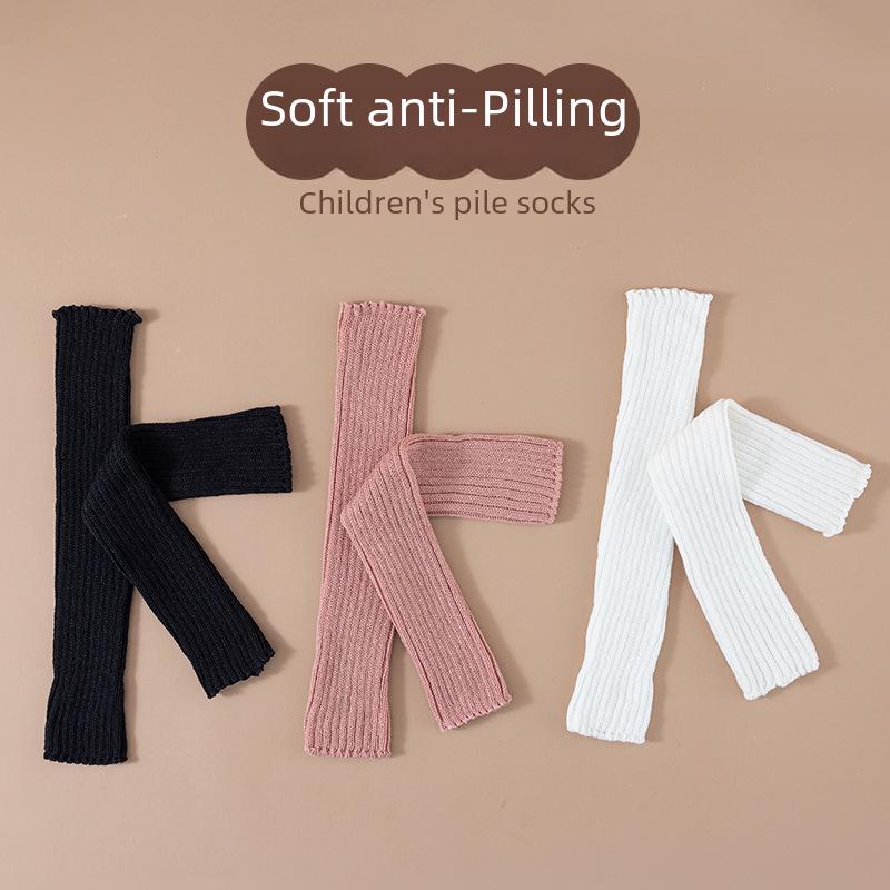 2025 Детские гетры выше колена в вертикальную полоску - Дышащие вязаные наколенники для весны/лета и длинные носки с рюшами для девочек.