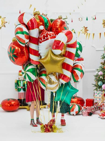 Candy Cane Foil Balloon, Red, 1 pc