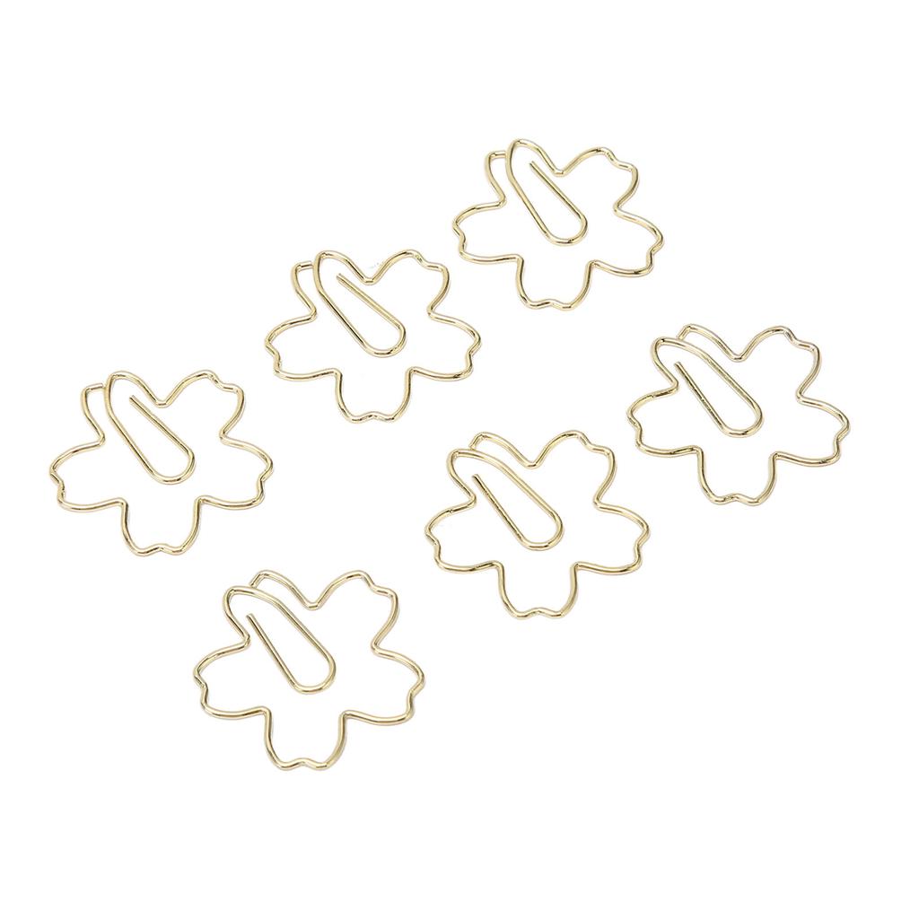100Pcs Fancy Paperclips Style Metal Box Packed Gold Color Cute Paper Clips for Office