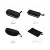 Black Zipper Sunglasses Case with Cloth Bag