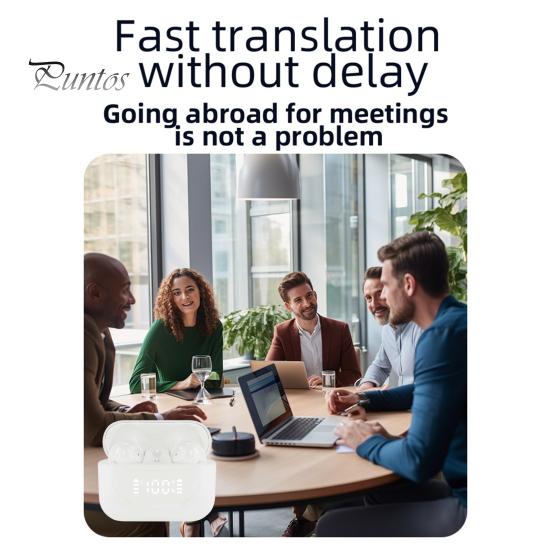 Bluetooth-compatible Translation Earbuds Active Noise Reduction Real-Time Language Translation Lightweight Design Wireless Earphones