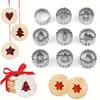 9pcs/box Gingerbread Man Tree Antlers Bell Heart Snowman and Stars Christmas Cookie Knife Set