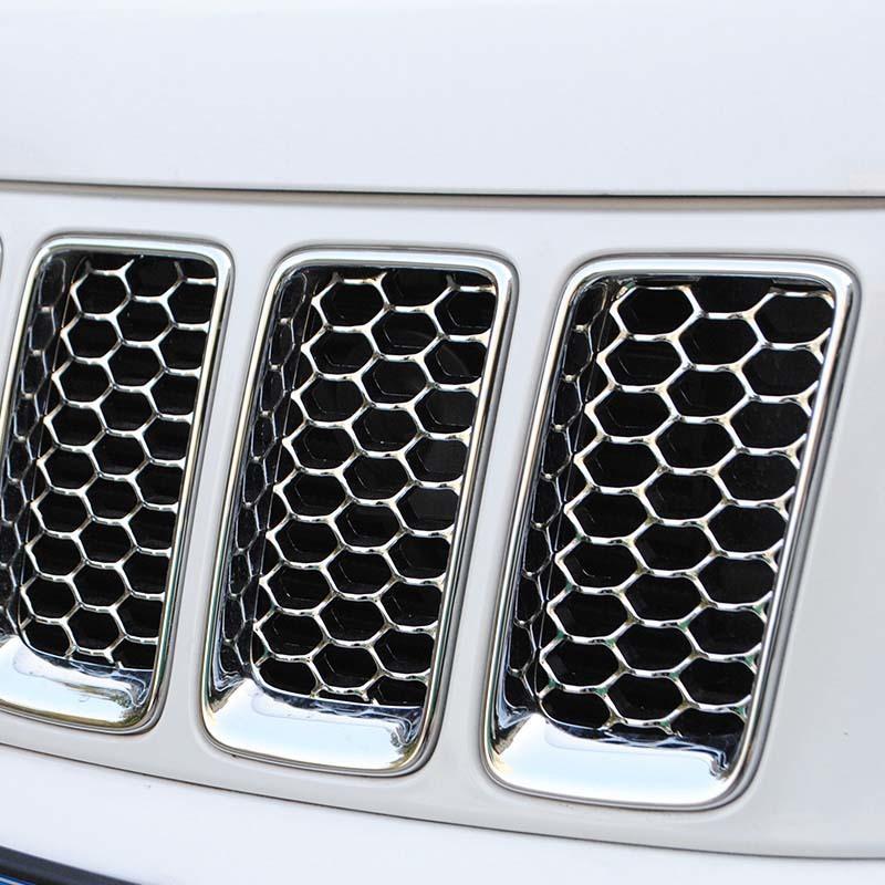 ABS Car Grille Cover Decoration Stickers  For Jeep Grand Cherokee 2014-2016 Car Exterior Accessories