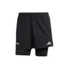 Ultimate 2-In-1 Shorts With Reflective Logo And Elastic Waist Men Bottoms Black IL7186