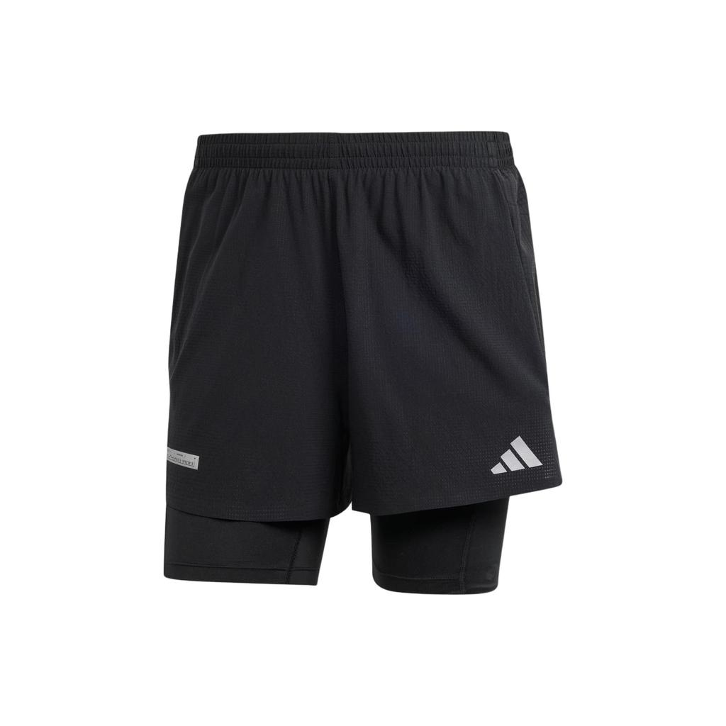 Adidas Ultimate 2-In-1 Shorts With Reflective Logo And Elastic Waist Men Bottoms Black IL7186