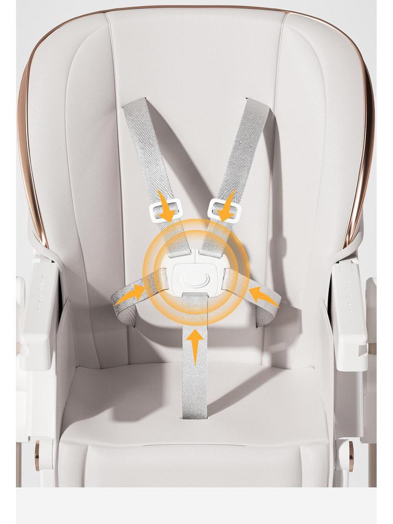 Multifunctional Baby High Chair (0-6 Years): Foldable, Convertible To Rocker, Recline & Sit Positions for Dining & Rest.