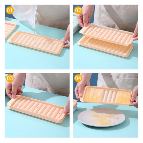 Форма для лотка для ледяных палочек с крышкой, пищевой класс, легко снимается, не содержит BPA, напитки, виски, коктейли, длинная полоса, форма для изготовления кубиков льда, кухонные принадлежности