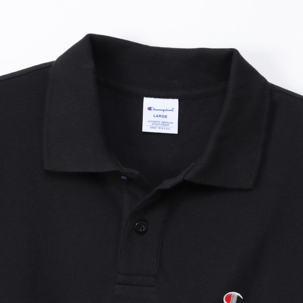Champion Polo Шорты Поло Одноточечное Поло с коротким рукавом 2XL Футболка, Рукав, 100% Хлопок, Вышитый, Логотип, Футболка, Базовый, C3-Z358Z, Мужской, Черный,