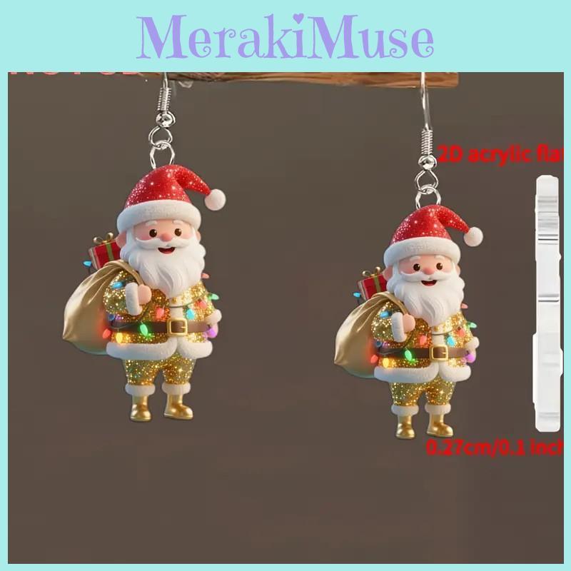 Рождественские акриловые украшения Санта с мультяшным узором для мужчин и женщин