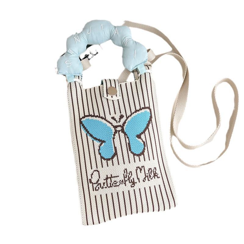 Мини вязаная мультяшная сумка через плечо в корейском стиле - Милая, универсальная, портативная для женщин