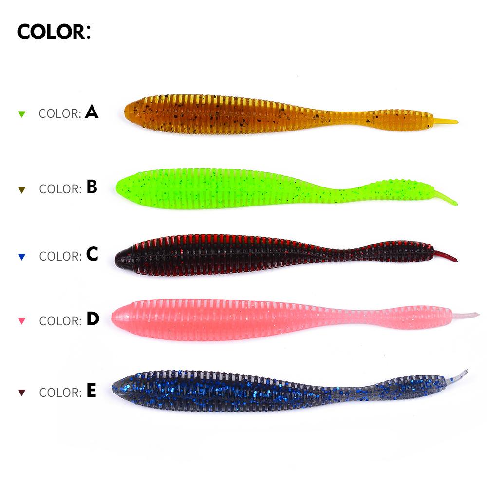 10PC Fishing Soft Bait, Needle Tail Thread Road Bait, Inverted Fishing Bait, Floating Water Soft Insect Biomimetic False Bait