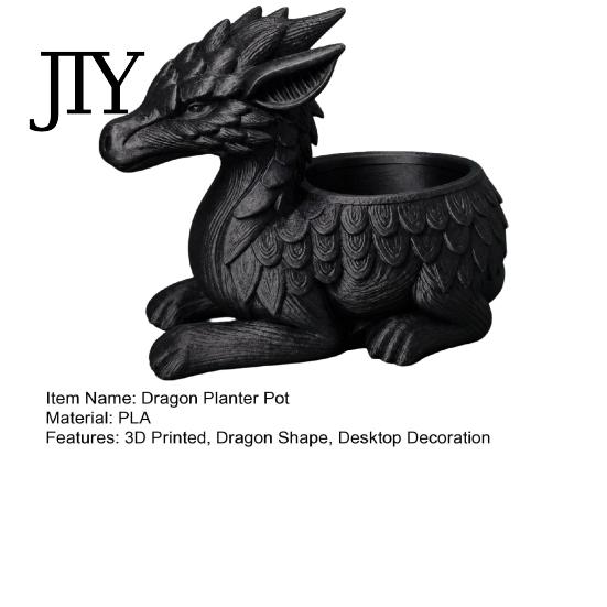 3D Printed Planter Pot Dragon Pot, Mini Succulents Herb Plants Flower Desktop Indoor Outdoor Container, Home Balcony Decoration Small