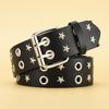 Air Eye Rivet Belt Men'S And Women'S Pentagram Double Row Pin Buckle Belt Women'S Punk Wind Belt