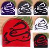 Street Style Knitted Cap With Dragon Animal Pattern For Cold Seasons