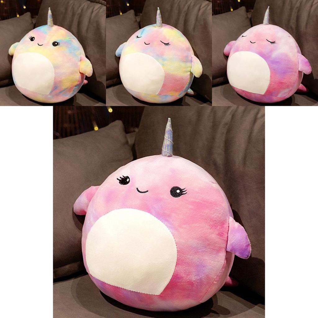 Squishmallow Мультяшная Подушка-Кит Плюшевая Игрушка Коллекционная Из Эластичного Кристального Вельвета Фиолетовая/лавандовая Маленький/большой Размер Набивка ПП Хлопком