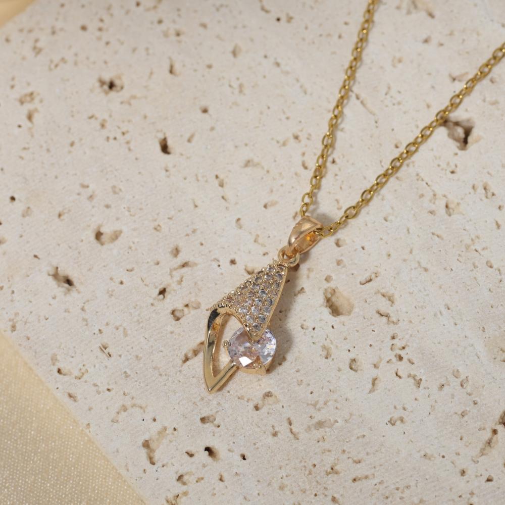 Простые подвески в виде ракушек/крыльев для женщин, ожерелье с цирконами, свадебные украшения, аксессуары