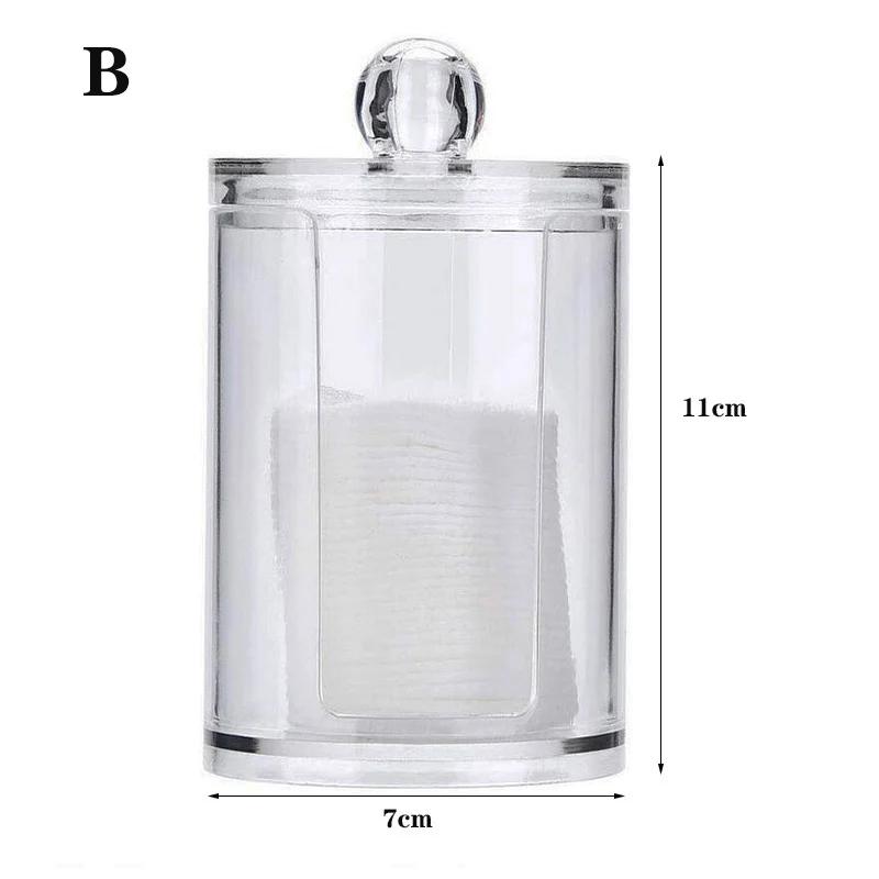 Органайзер для макияжа, коробка для хранения косметики, органайзер, держатель для ватных тампонов, коробка для ватных дисков, прозрачная пластиковая коробка с крышкой, пыленепроницаемая