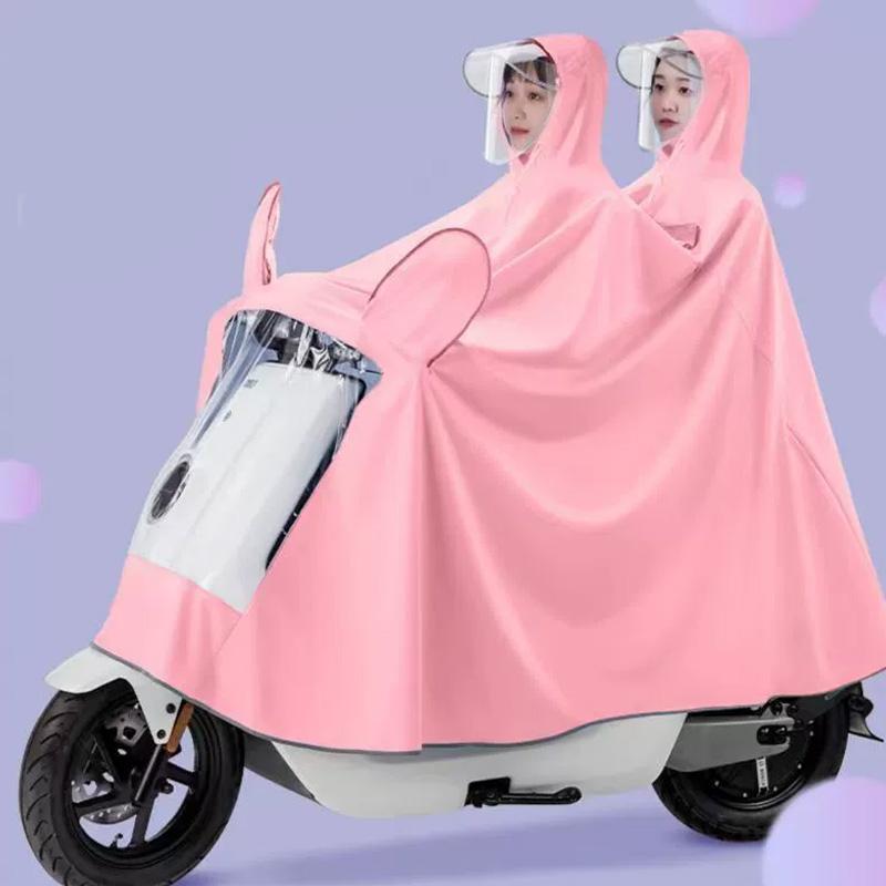 1 Макаронного цвета однослойный/двухслойный плотный дождевик для всего тела, водонепроницаемый мотоциклетный дождевик, подходит для электровелосипедов, мотоциклов, велосипедов