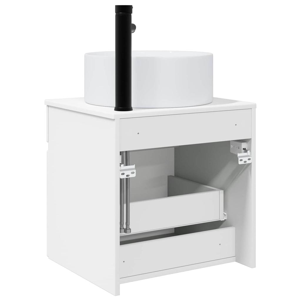 Wall Mounted Washbasin Vanity Unit White 49 x 44.5 x 65.5 cm