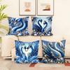 Exquisite Blue Swans Adorned with Jewels Pillowcases for Luxurious Comfort Sofa Cushion Cover Home Room Decoration
