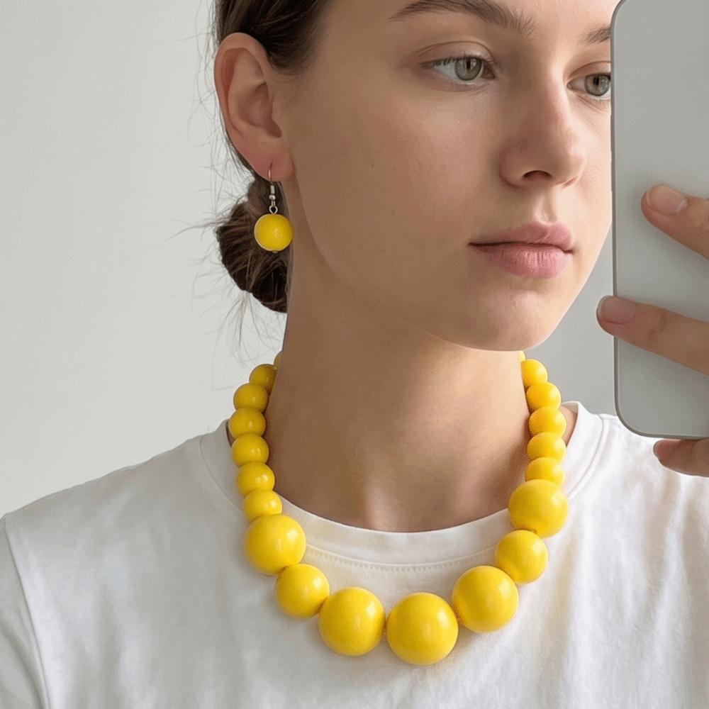 3 pcs/set Exaggerated Jewelry Set Gradient Size Drop Earrings Necklace Earrings Set Women