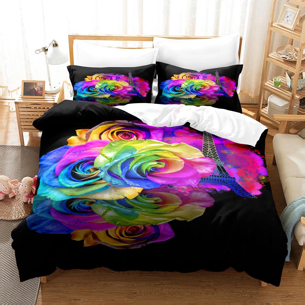 Модная технология печати, 3D цифровая печать, постельное белье, пододеяльники, наволочки, комплекты из трех предметов