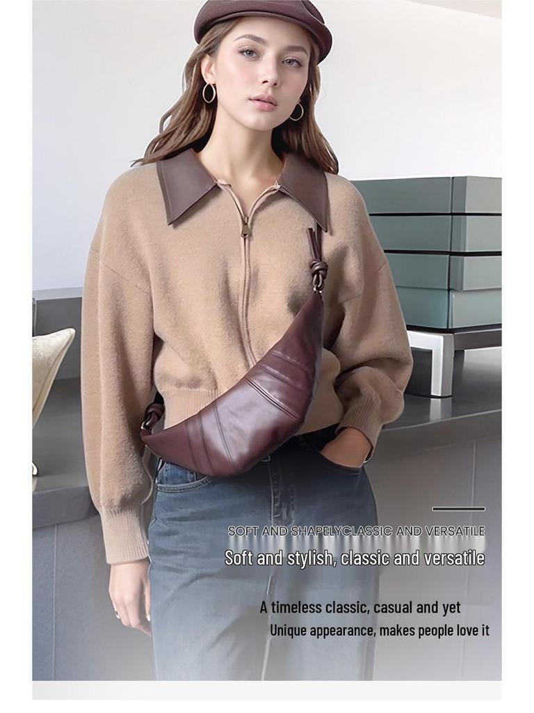 Модная универсальная сумка-кроссбоди в форме круассана - Женская популярная сумка-пельмень