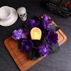 Halloween Purple Rose Candle Ring Decor With Synthetic Flowers For Venue Decoration And Festive Display