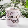 Luxury Pomegranate Mug Cup Superior Quality Fine Bone China Porcelain Mugs White 16oz 500Ml With Lid Ceramic Mug Espresso Garden