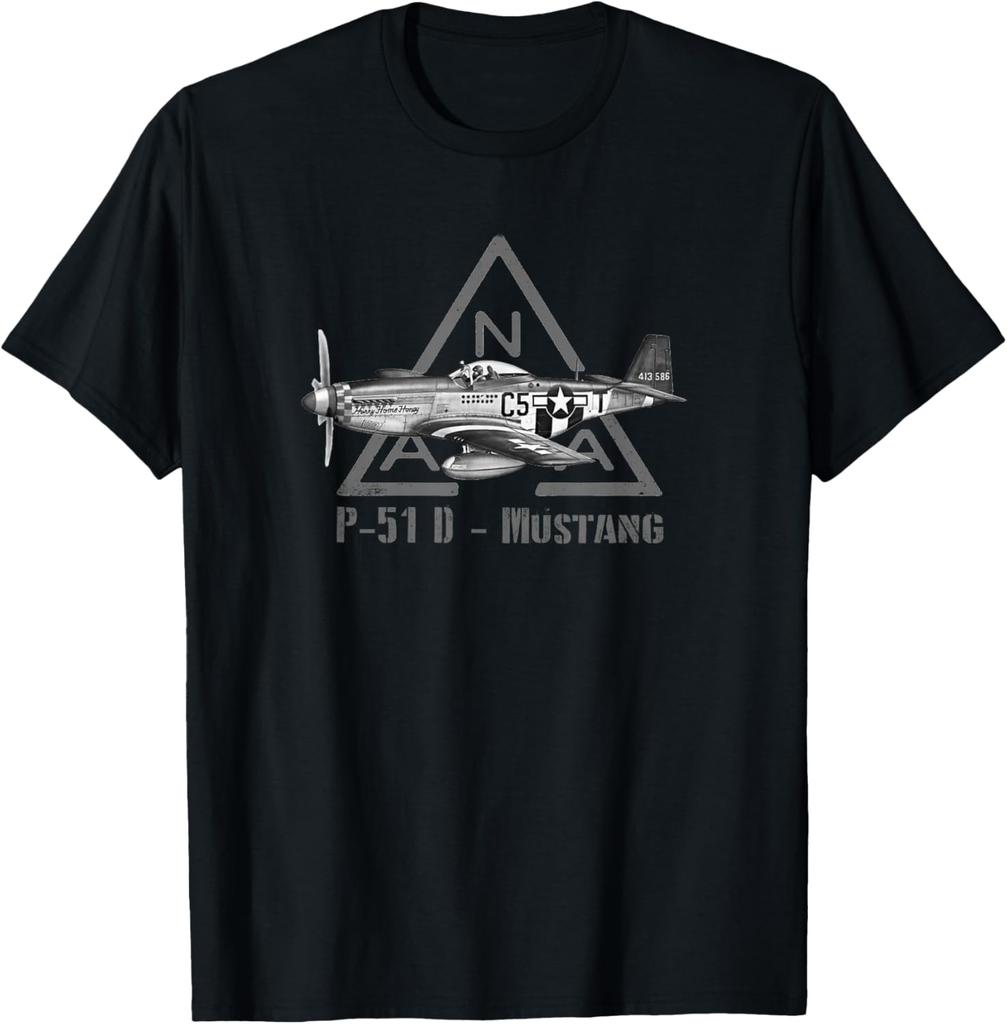 Мужская футболка с принтом истребителя P-51 Mustang Северной Америки 100% хлопок, круглый вырез, короткий рукав, летняя повседневная футболка, стритвир