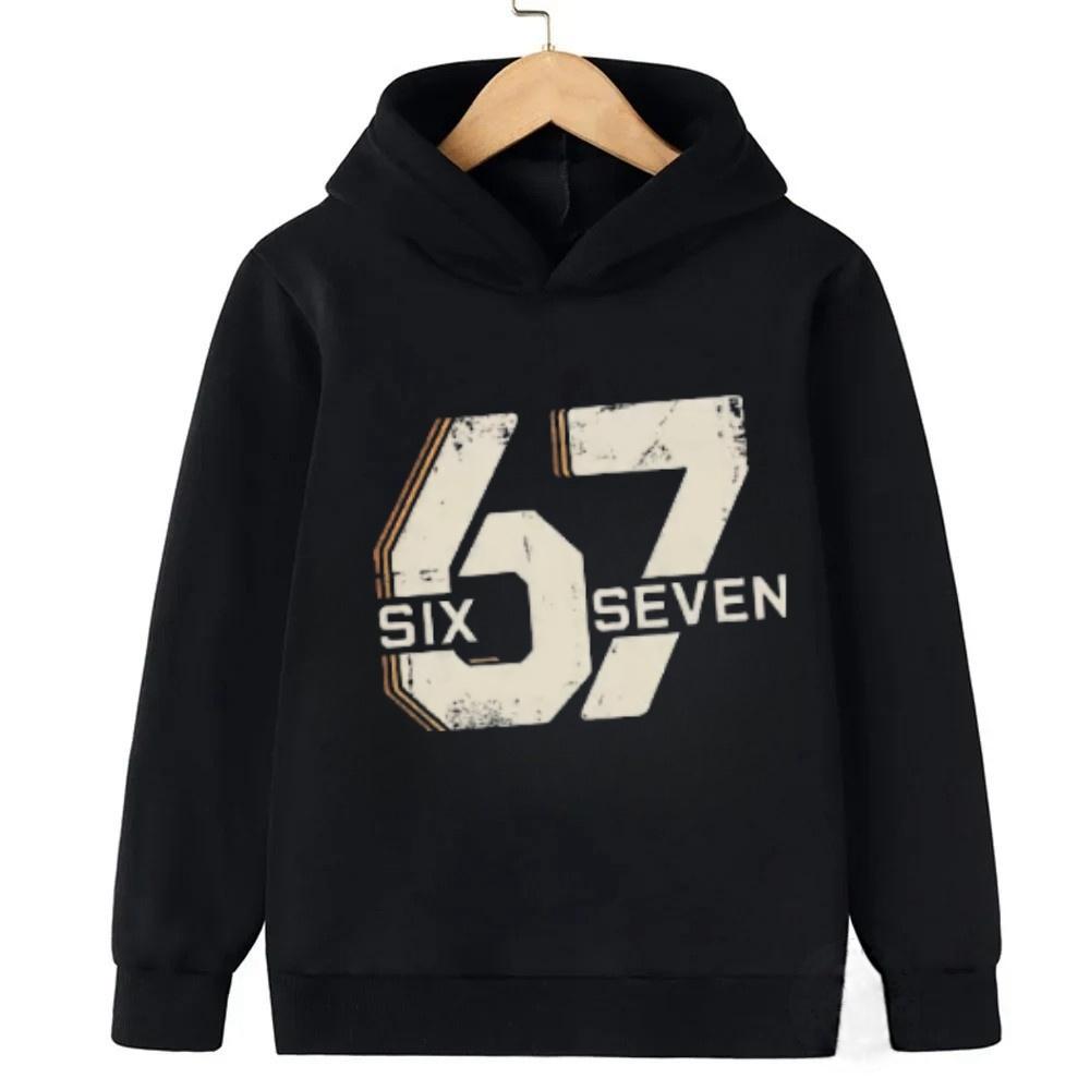 Spring Autumn Unisex Graphic Fun 67 Men's Hooded Pullover Sweater Long-sleeved Stylish Street Style Long-sleeved Women Clothing Top