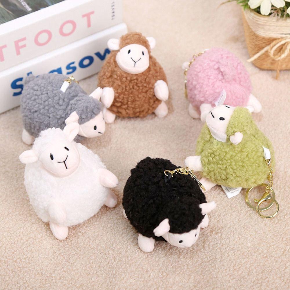 Stuffed Keychain Lamb Plush Pendant PP Cotton Lamb Plush Toy Keyrings Accessories