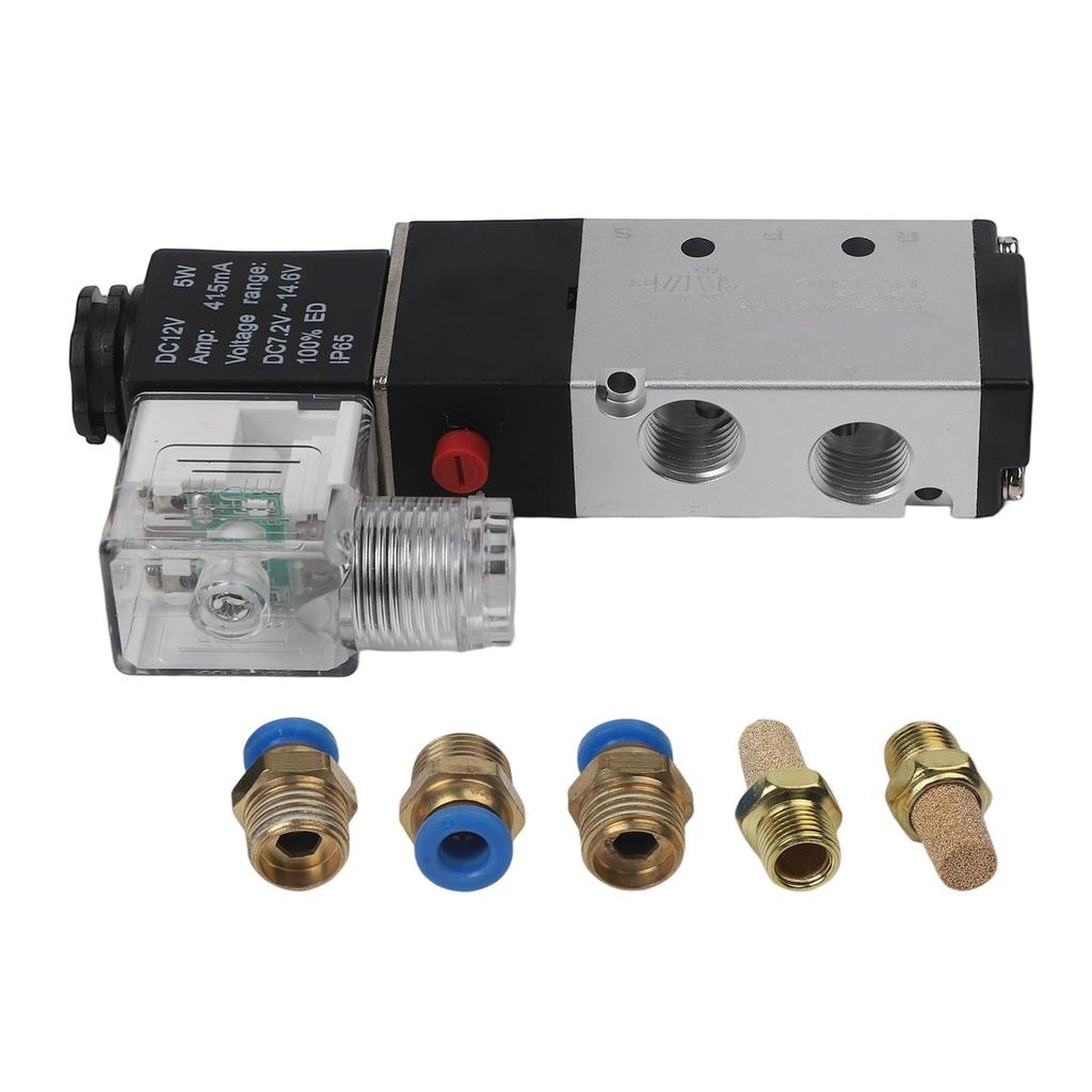 Connector Diameter 1/4 Inch DC 12V Valve Pneumatic Valve Solenoid Valve