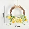Венок из искусственных цветов 13 дюймов, весенний, для входной двери, зелень, подвесная гирлянда, для помещений и улицы