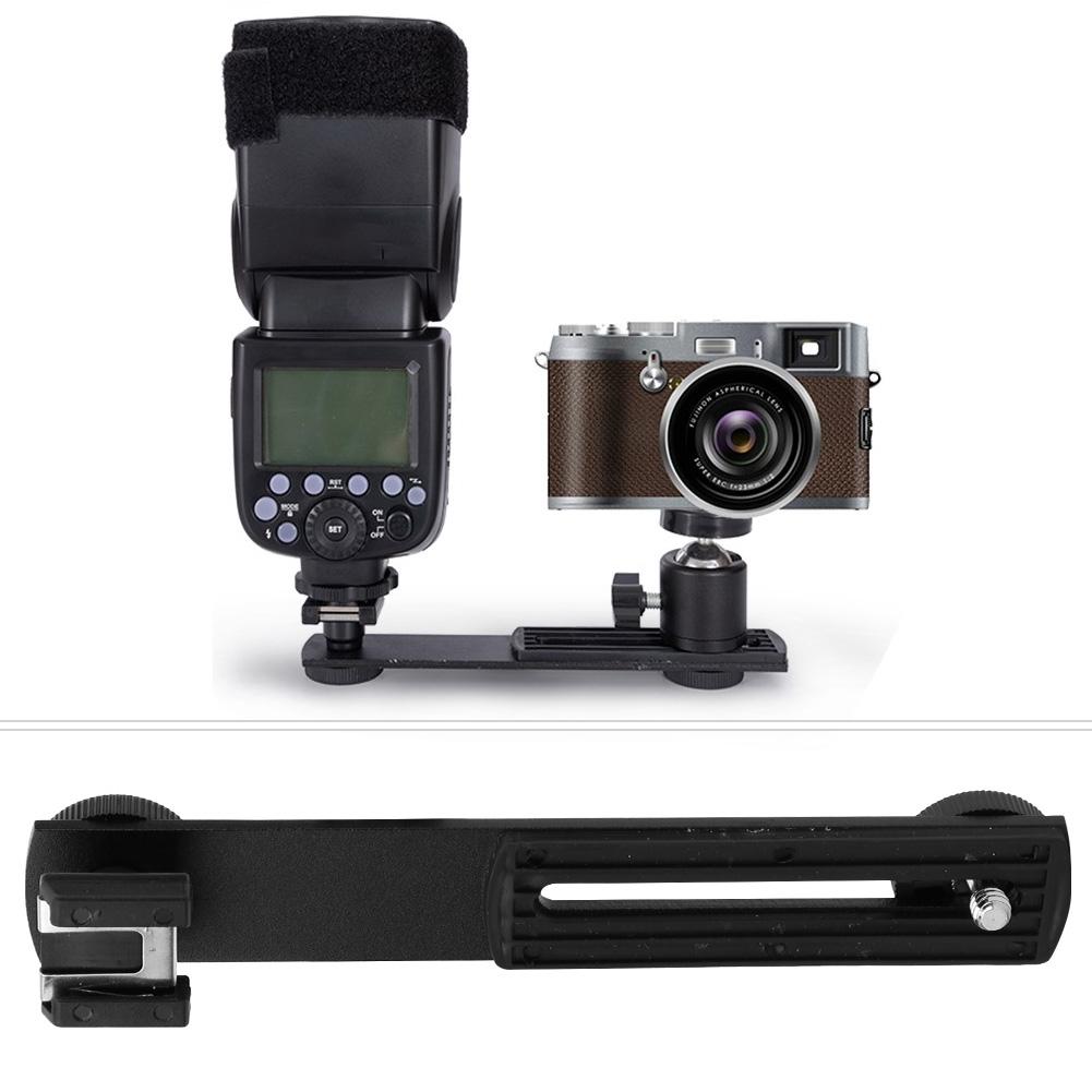 Aluminum Alloy External Flash Dual Head Crossbar Bracket Photographic Equipment Accessory