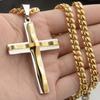Высокополированный крест из нержавеющей стали, подвеска-распятие и ожерелье для женщин и мужчин, винтажная цепочка из нержавеющей стали 6 мм Miami