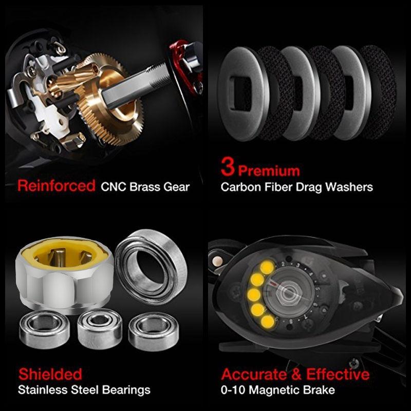 Рыболовная катушка 12 фунтов, катушка для приманки, карбоновая катушка, тормоз 7,0:1, приманки, инструменты для морской или пресной воды