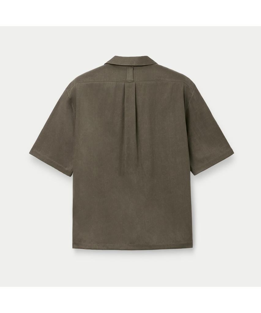 Silijeu Rotol Pigment Gabardine Open Collar Shirt Svsfm26501Brx