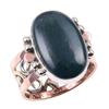 Natural Bloodstone Gemstone 925 Sterling Silver Jewelry Two Tone Ring S.7.5 G8o10