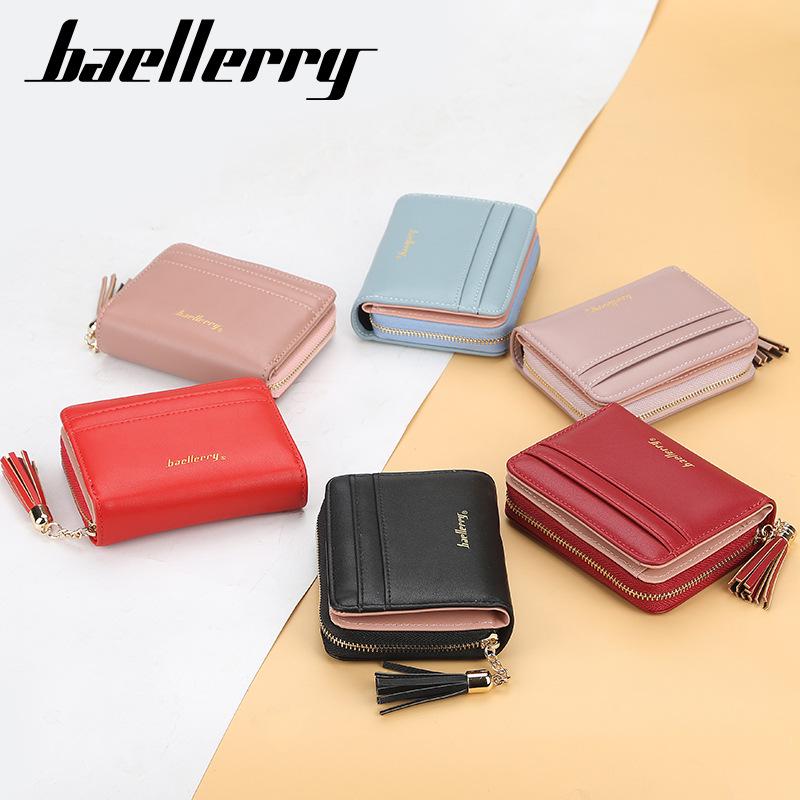 Baellerry Короткие стильные женские кошельки, кожаные кисточки, кошелек для монет для дам, модный кошелек на молнии, сумки, клатч