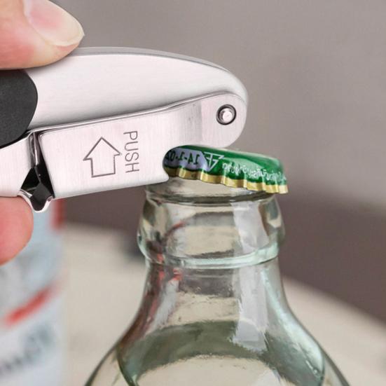 Открывалка для бутылок Многофункциональная нескользящая ручка Экономящая труд нержавеющая сталь 2 в 1 Извлекатель пробок из винных бутылок Кухонные принадлежности