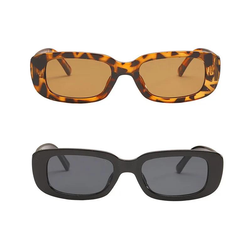 2pcs Fashion Sunglasses Classic Retro Square Women Brand Vintage Travel Small Rectangle Sun Glasses Female Eyewear Anti-Glare