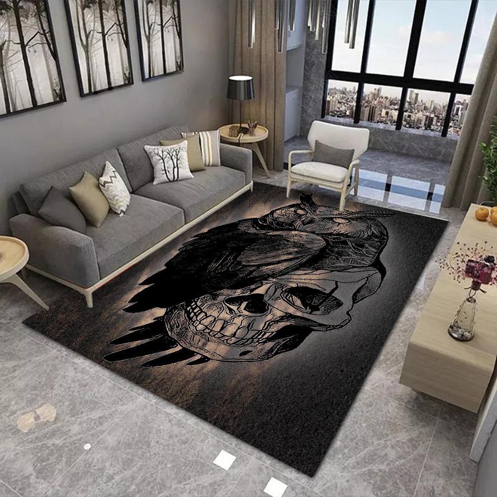 Коврик-циновка «Готический череп» - Бабочка Роза Гитара Металлическая текстура Эскиз Темное искусство Черный Красный Дерзкий Декоративный Декор для дома Ковер