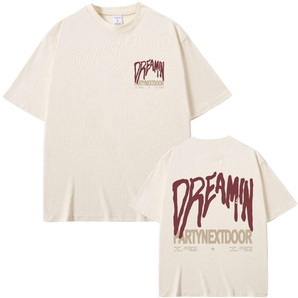 Футболка с графическим принтом Rapper Partynextdoor Dreamin Мужская Женская Мода Хип-хоп Тренд Футболки Мужская Винтажная Оверсайз Уличная одежда