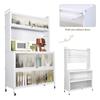 Wheeled Kitchen Storage Cabinets Wear Resist Metal Cabinet Organizer Movable Multi-Layer Floor Storage Cabinet for Home Kitchen