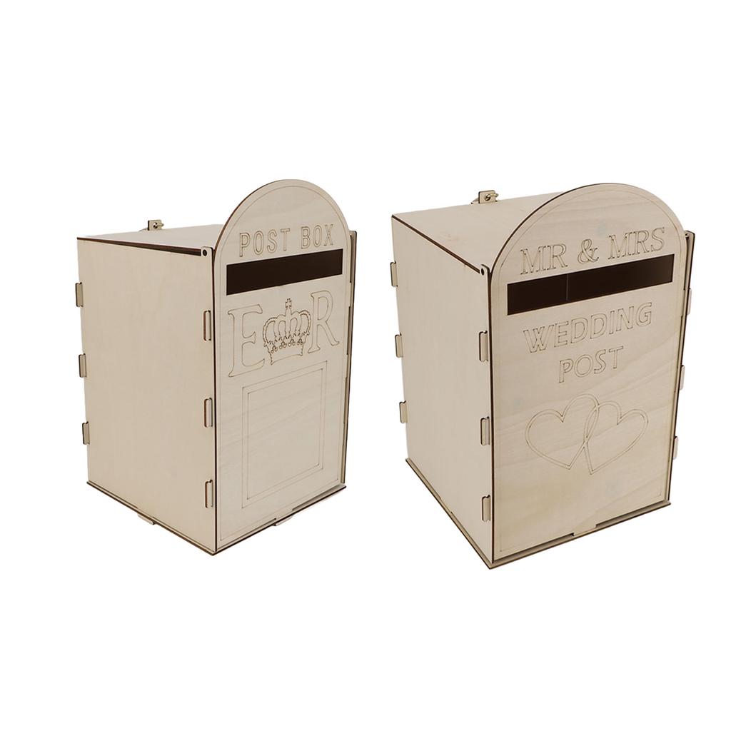Деревянный свадебный почтовый ящик с замком-ключом из фанеры ручной работы, изысканный винтажный свадебный почтовый ящик для приема гостей
