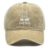shhh... no one cares" Print Adjustable Baseball Hat, Woman's Cap Raw Brim Fashion Sunshade Unisex Snapback Sun Hat